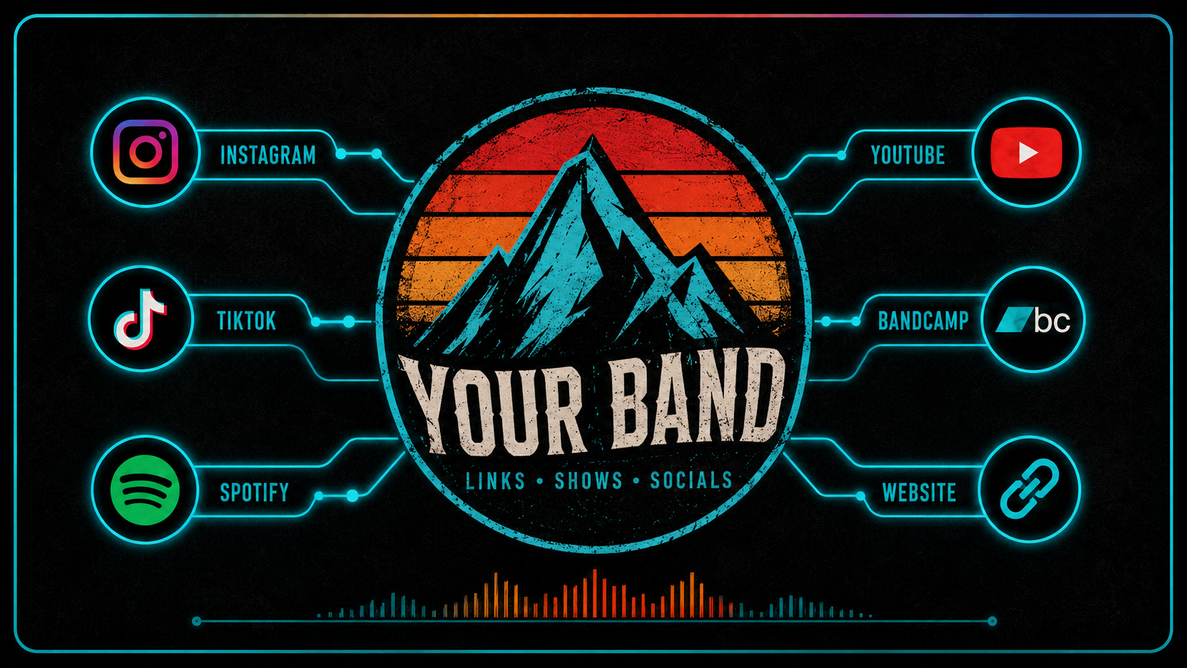 Social follow buttons and band bio link setup