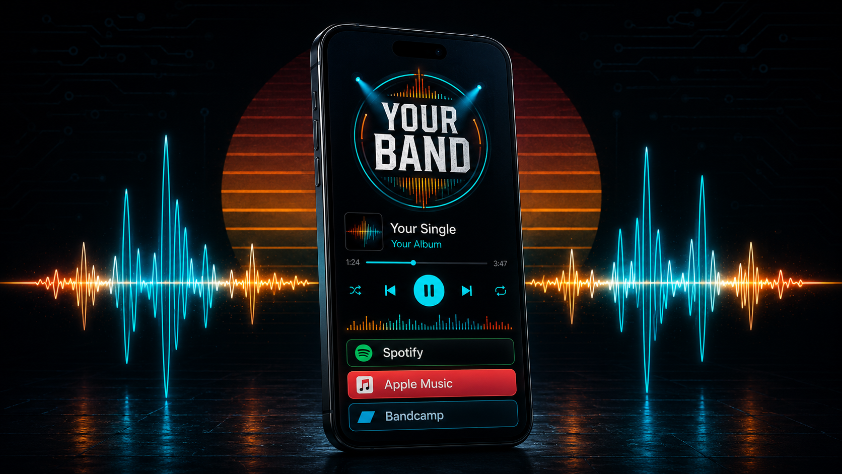 Organized music links and embedded player setup