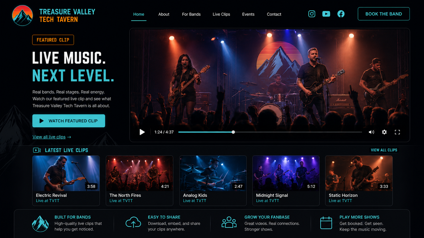 Featured live clips and video links setup