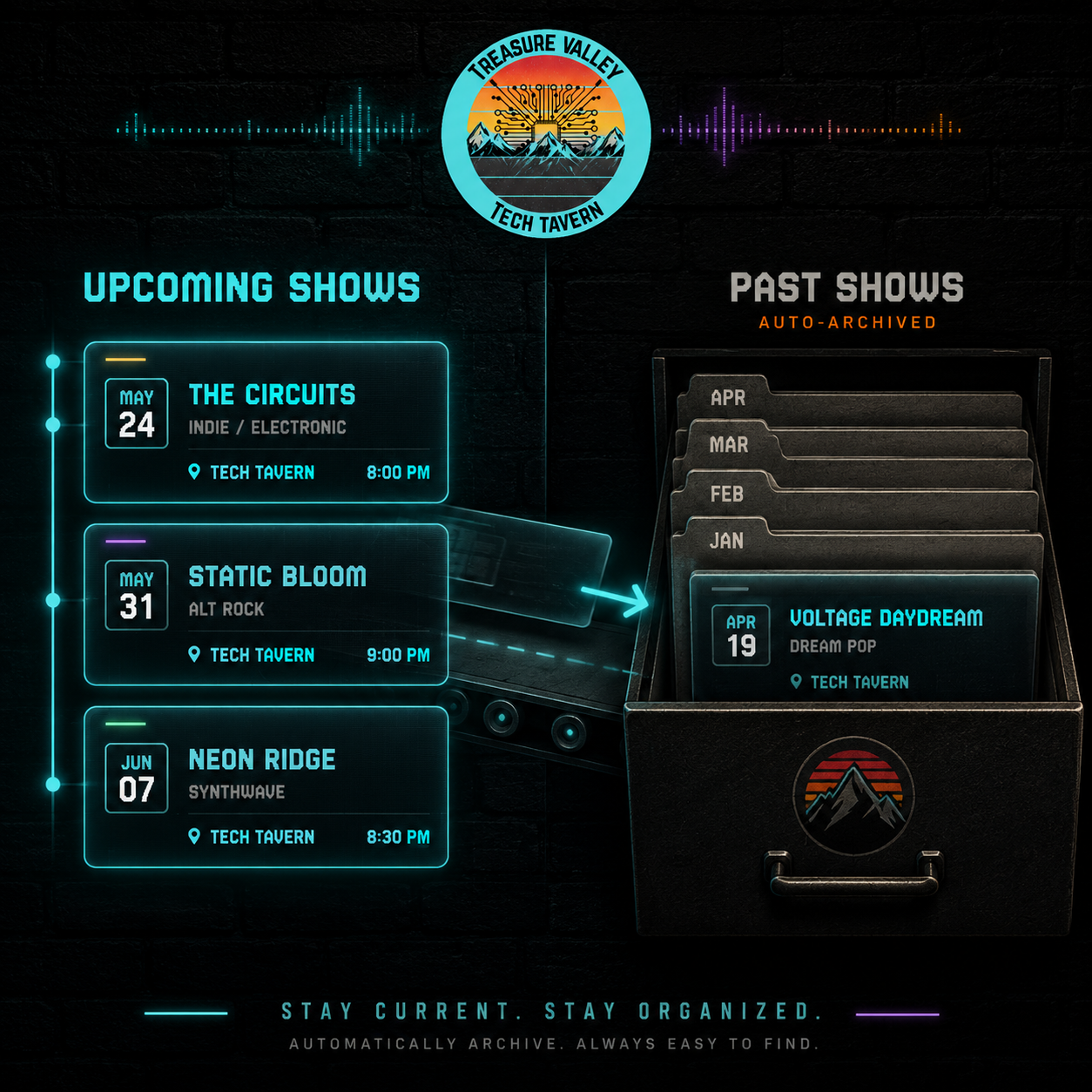 Shows and tour support service artwork